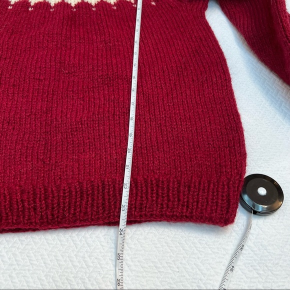 ♥️SOLD♥️Handmade Vintage Fair Isle Pullover Chunky Knit Wool Sweater Size S/M - Picture 7 of 8